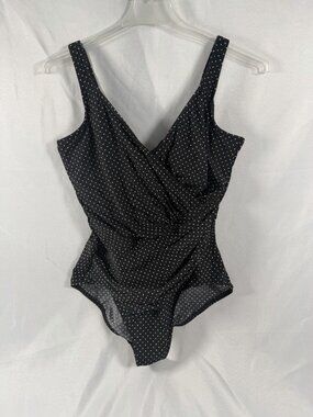 Miraclesuit Pin Point Oceanus One Piece Swimsuit Size 16